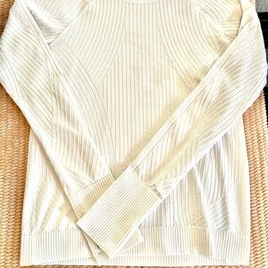 Lululemon Athletica White Long Sleeve Tee with Textured Knit